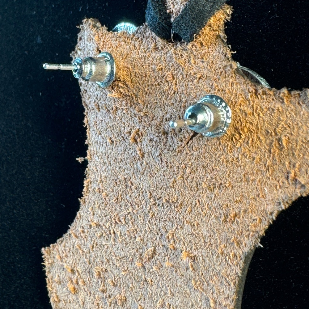 Southwest White Stone Stud Post Fashion Earrings - Picture 7 of 7